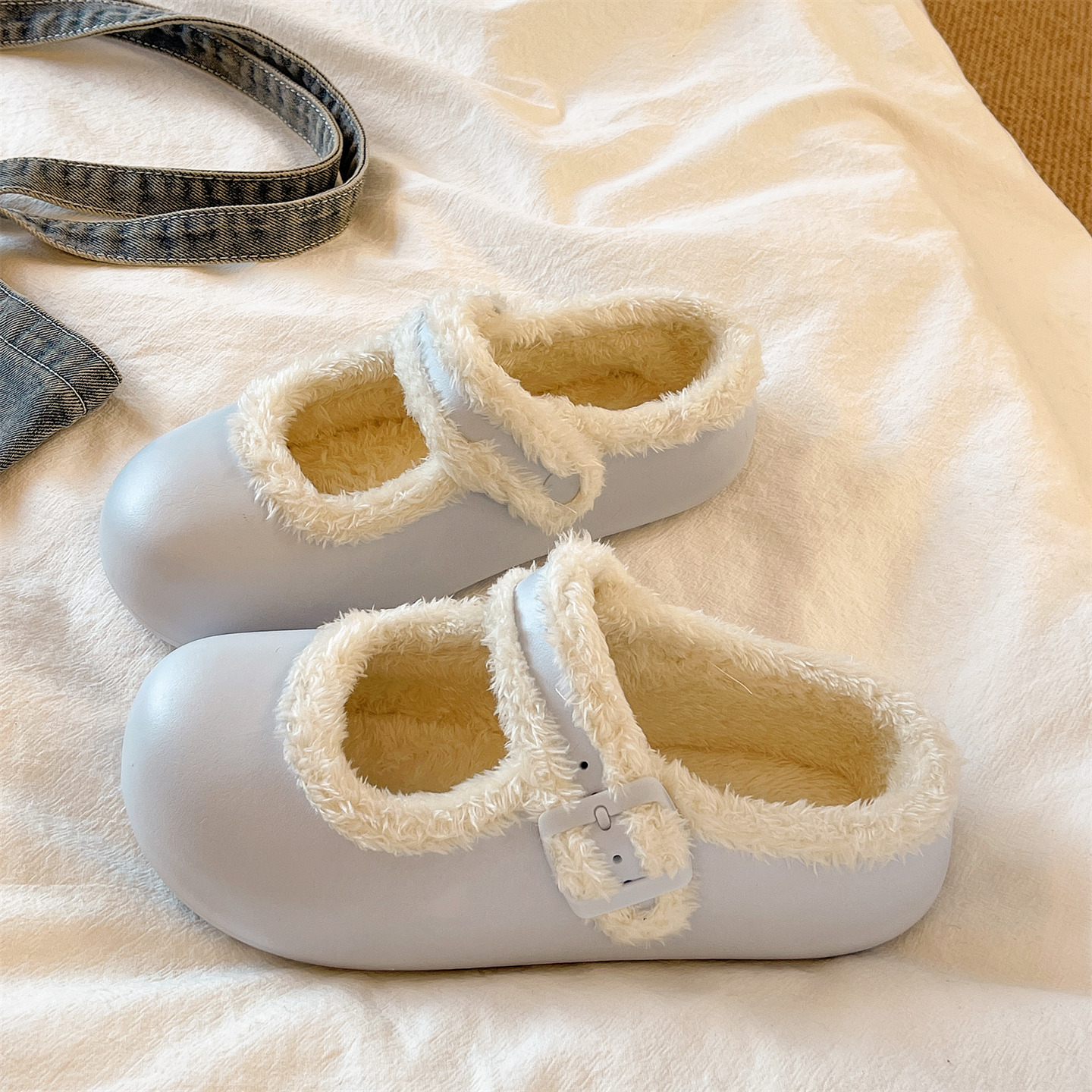 玛丽珍包头棉拖鞋，居家外穿都可以