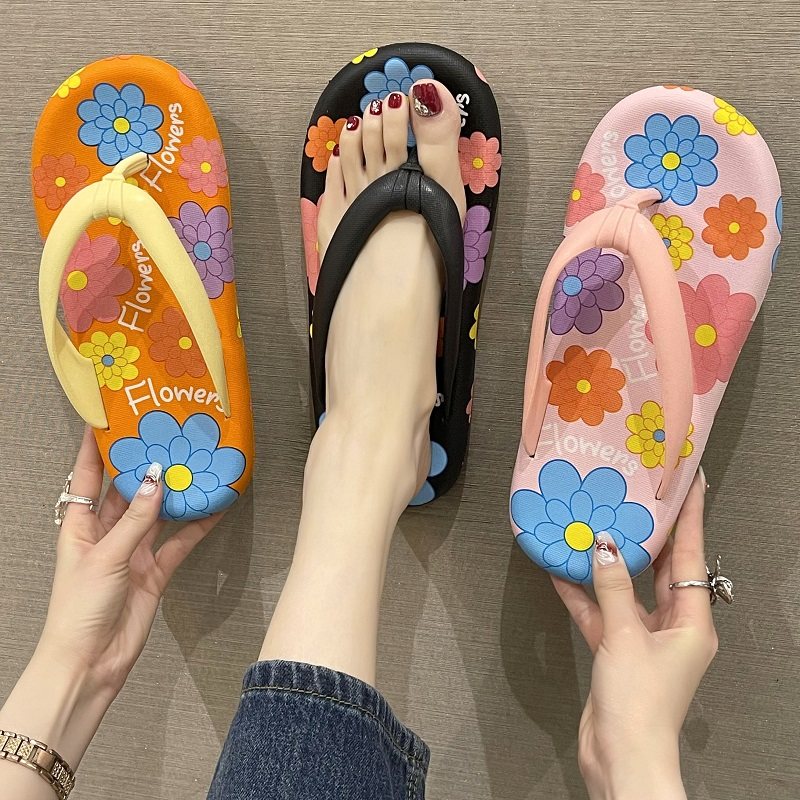人字拖女夏花朵平底外穿防滑时尚百搭夹脚沙滩凉拖0508d,女鞋,人字拖,淘宝优惠券,粉丝福利购,淘宝优惠卷