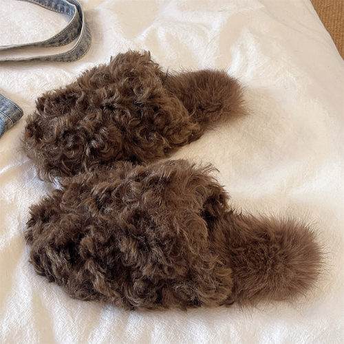 俏绘时尚高级感轻奢纯色棉拖鞋