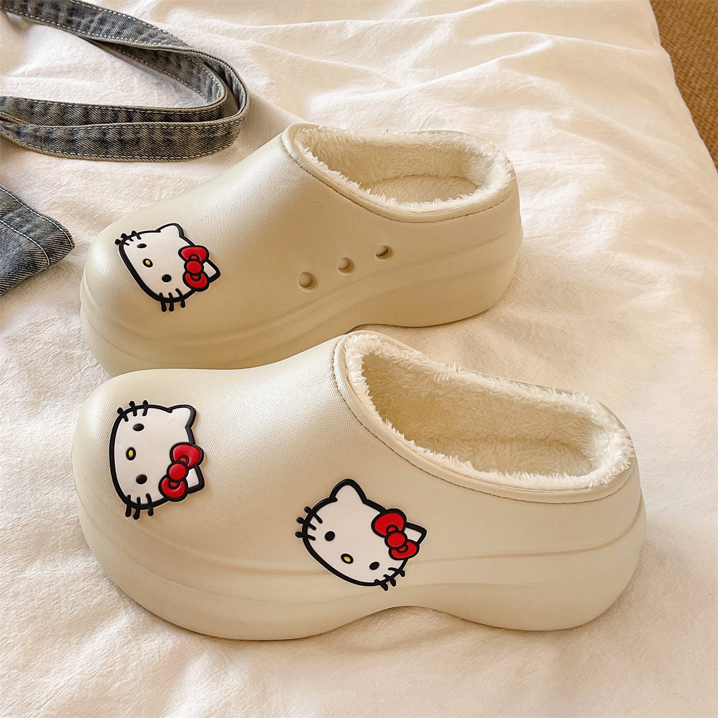 防水棉拖鞋女冬季可爱猫咪包头加绒保暖厚底增高外穿居家毛毛拖鞋,女鞋,毛毛鞋,淘宝优惠券,粉丝福利购,淘宝优惠卷