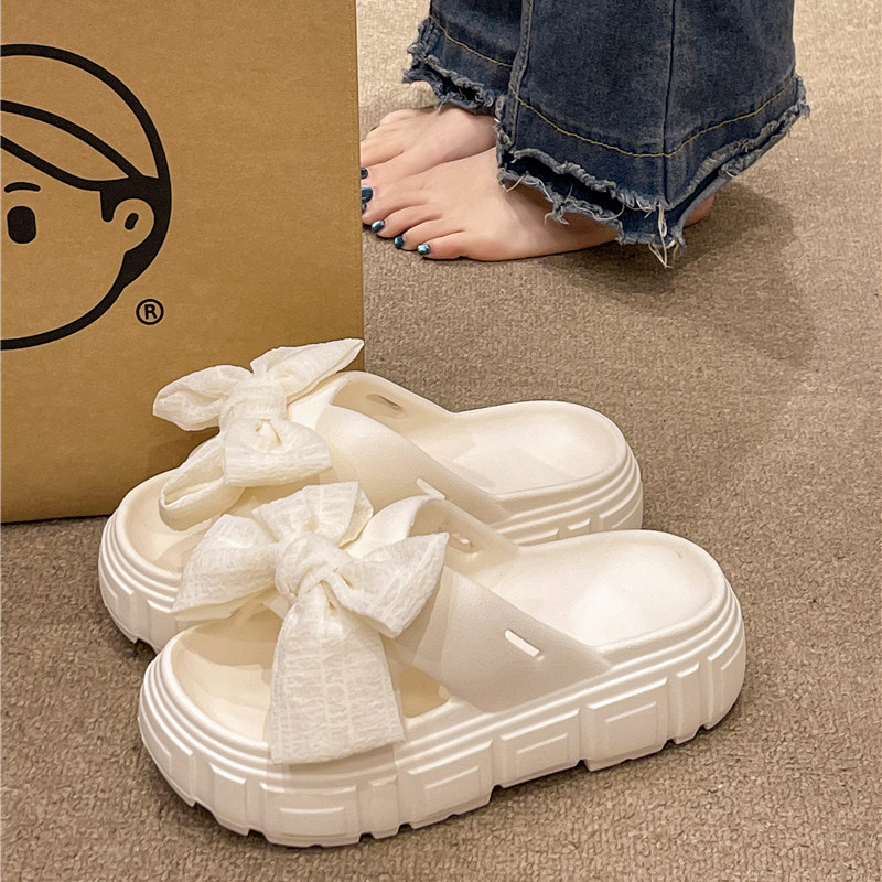 厚底增高凉拖鞋女夏季新款外穿可爱蝴蝶结交叉室内居家防滑一字拖,女鞋,一字拖,淘宝优惠券,粉丝福利购,淘宝优惠卷