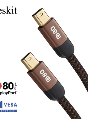 Zeskit Vesa认证DP80Gbps 2.1 MiniDP转MiniDP 16K8K 超软线