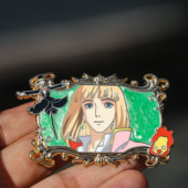 宫崎峻动漫周边哈尔 饰 移动城堡徽章哈尔金属立体花边胸针书包装