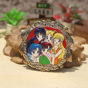 美少女战士金属胸针 二次元 月野兔火野丽爱野美奈子珐琅徽章pin