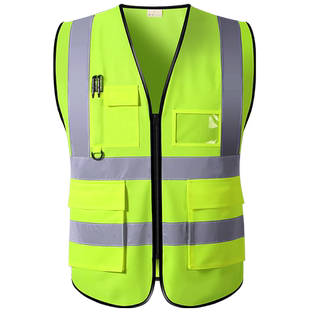 10件装 反光背心工地施工安全马甲环卫工人交通反光衣定制印logo