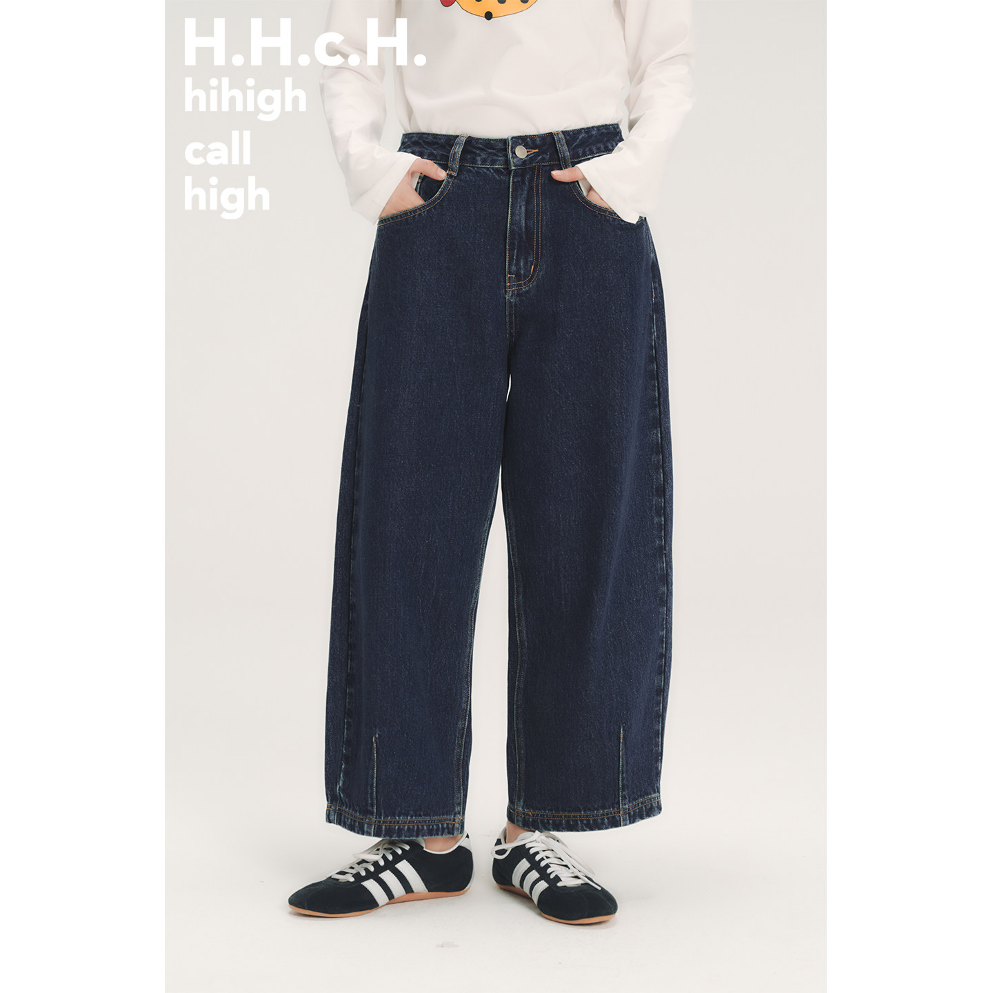 HHCH口海 AW26 复古水洗蓝微茧型宽松休闲九分牛仔裤香蕉裤