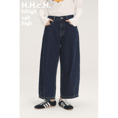 HHCH口海 AW26 复古水洗蓝微茧型宽松休闲九分牛仔裤香蕉裤