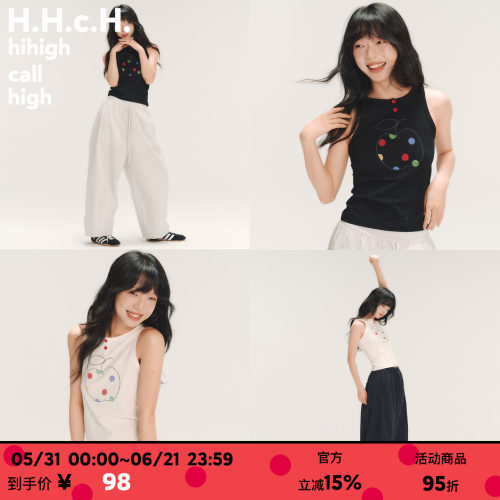 HHCH口海 SS26 彩色波点苹果撞色绣花亨利领修身工字背心