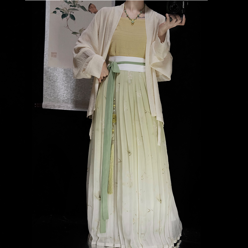 汉服女宋制百褶裙飞机袖