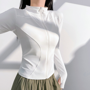 戶外運動修身 外貿立領跑步服 大碼 viva健身瑜伽服純色外套2025新款