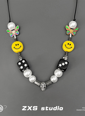 嘻哈风珍珠嘻哈风蝴蝶珍珠骷髅