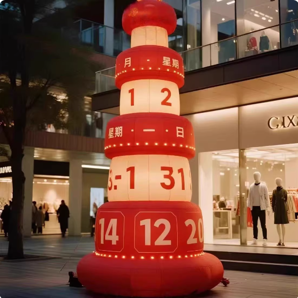 新年充气数字日历灯塔气模定制LED发光装饰美陈摆件商场节日布置