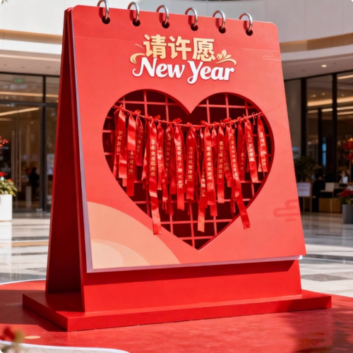 新年许愿台历定制户外景区商场美陈摆件春节元旦活动场景氛围布置