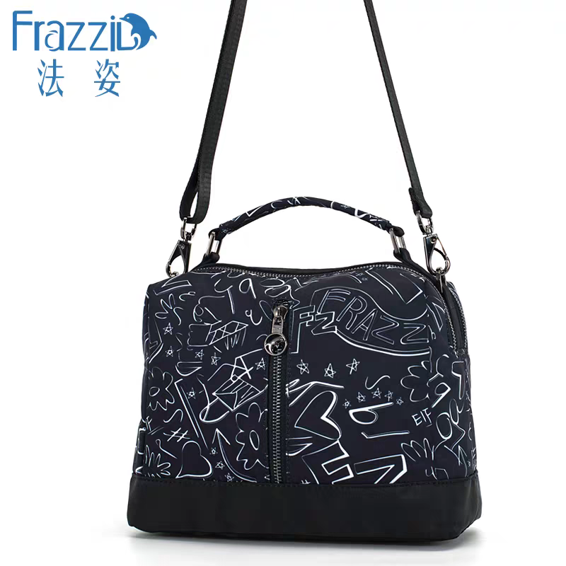 Frazzil法姿新品女斜挎包新款休闲帆布旅游小包时尚花色妈妈潮包