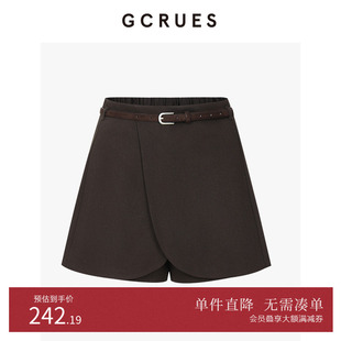 高腰显瘦遮胯 女秋冬a字裙裤 G10D02A0952 休闲短裤 GCRUES商场同款