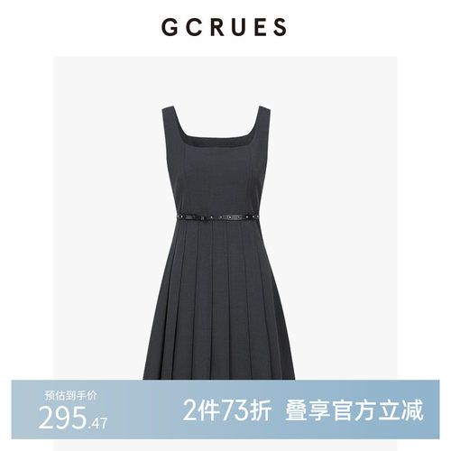 GCRUES吊带黑色连衣裙女春夏