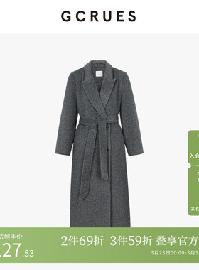 GCRUES经典长毛皮草感西装单面呢外套(配腰带）G09D05A0652