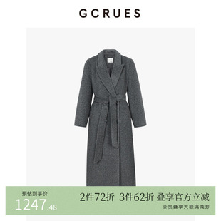 GCRUES经典 单面呢外套 配腰带 G09D05A0652 长毛皮草感西装