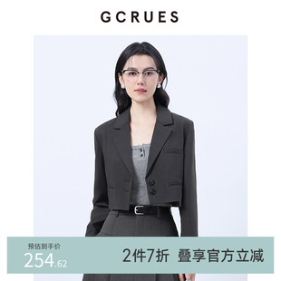 GCRUES商场同款短款西装外套女高级感春季休闲小西服 G02C01562
