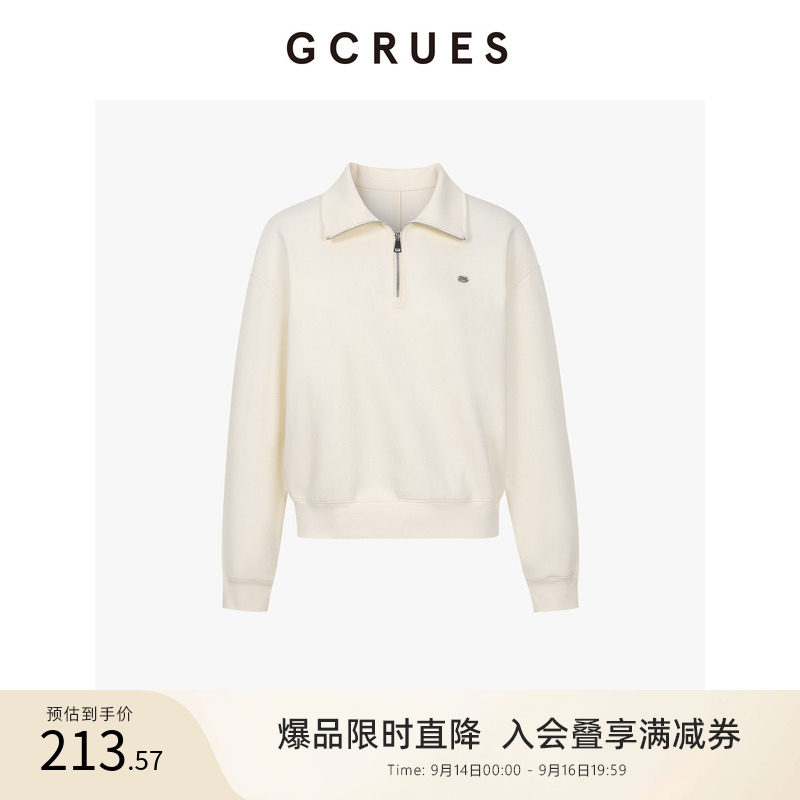 GCRUES宽松polo领卫衣女秋图片