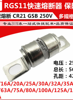 茗熔陶瓷保险丝 RGS11 10A 16A 20A 25A 30A 32A 250V 快速熔断器