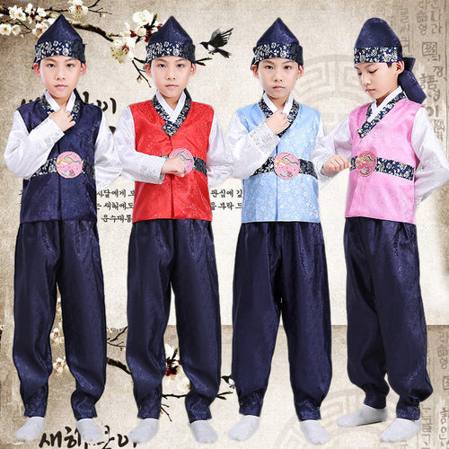 儿童韩服男童朝鲜服族服装舞蹈服