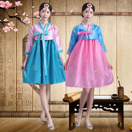 朝鲜服装鲜族服女改良韩服短款舞蹈演出服韩国宫廷古装大长今衣服