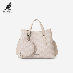 KANGOL老花小方包女包2025新款 斜挎单肩包通勤休闲百搭手提水桶包