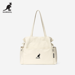 KANGOL抽绳子母托特包女大学生简约百搭大容量通勤包单肩手提包包