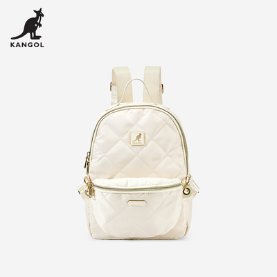 KANGOL官方菱格双肩包2024新款书包女大学生大容量背包通勤旅行