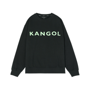 KANGOL情侣卫衣2025新款女秋冬加绒宽松韩版潮牌字母印花圆领上衣