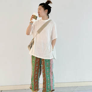 「天丝麻短袖 舒适亚麻家居服穿柔软 」天丝麻睡衣家居服短袖 短裤