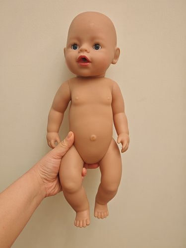 散货有瑕疵Zapf夏芙软塑搪胶喝水撒尿洗澡大小便仿真娃娃43CM
