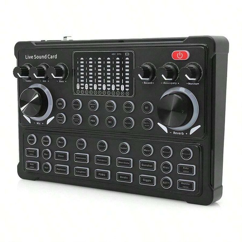 M3A英文直播声卡跨境英文款支持48V电容麦声卡套装可搭配话筒BM80