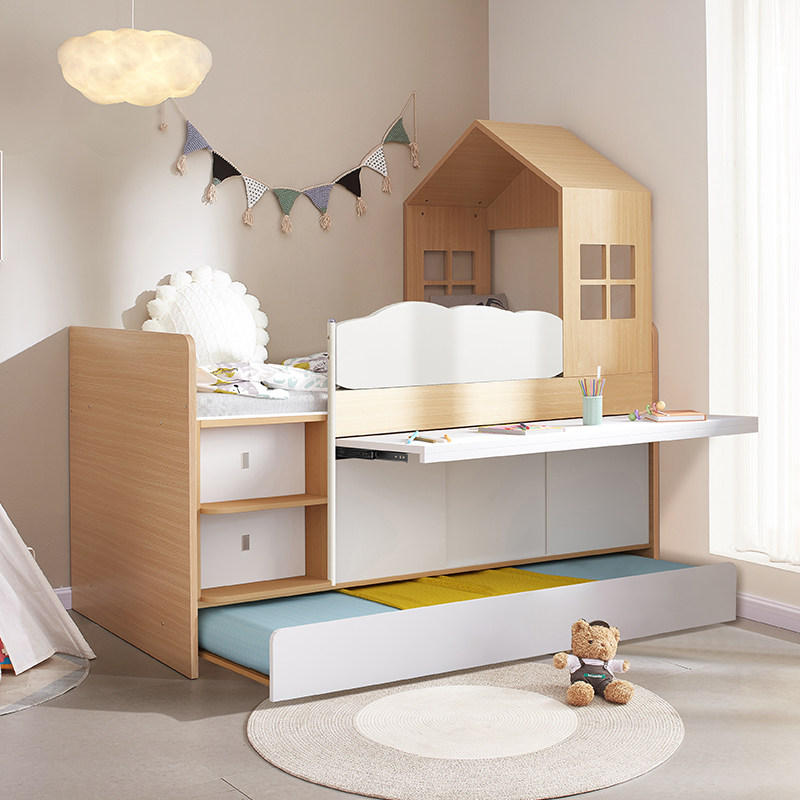 【热销爆款】儿童半高床带书桌