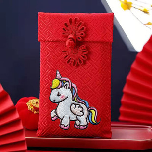 马年压岁新年红包宝宝出生见面礼满月周岁生日布艺万元2026利是封