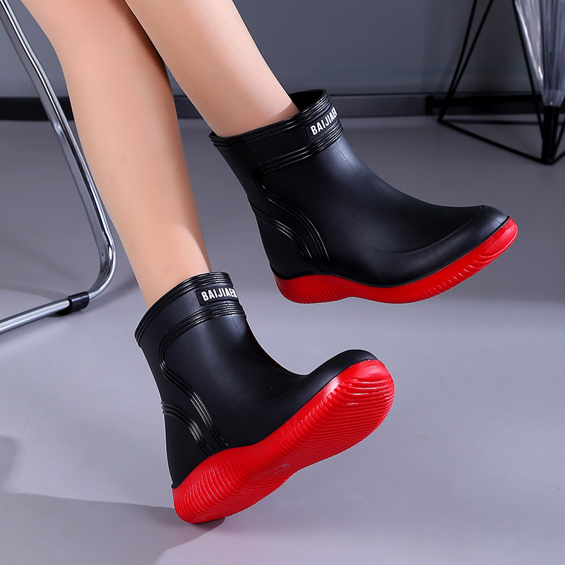极速雨鞋女 夏季百搭厚底增w高雨靴女款轻便防滑低帮水鞋时尚外穿