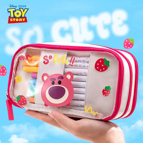 Disney迪士尼草莓熊透明笔袋