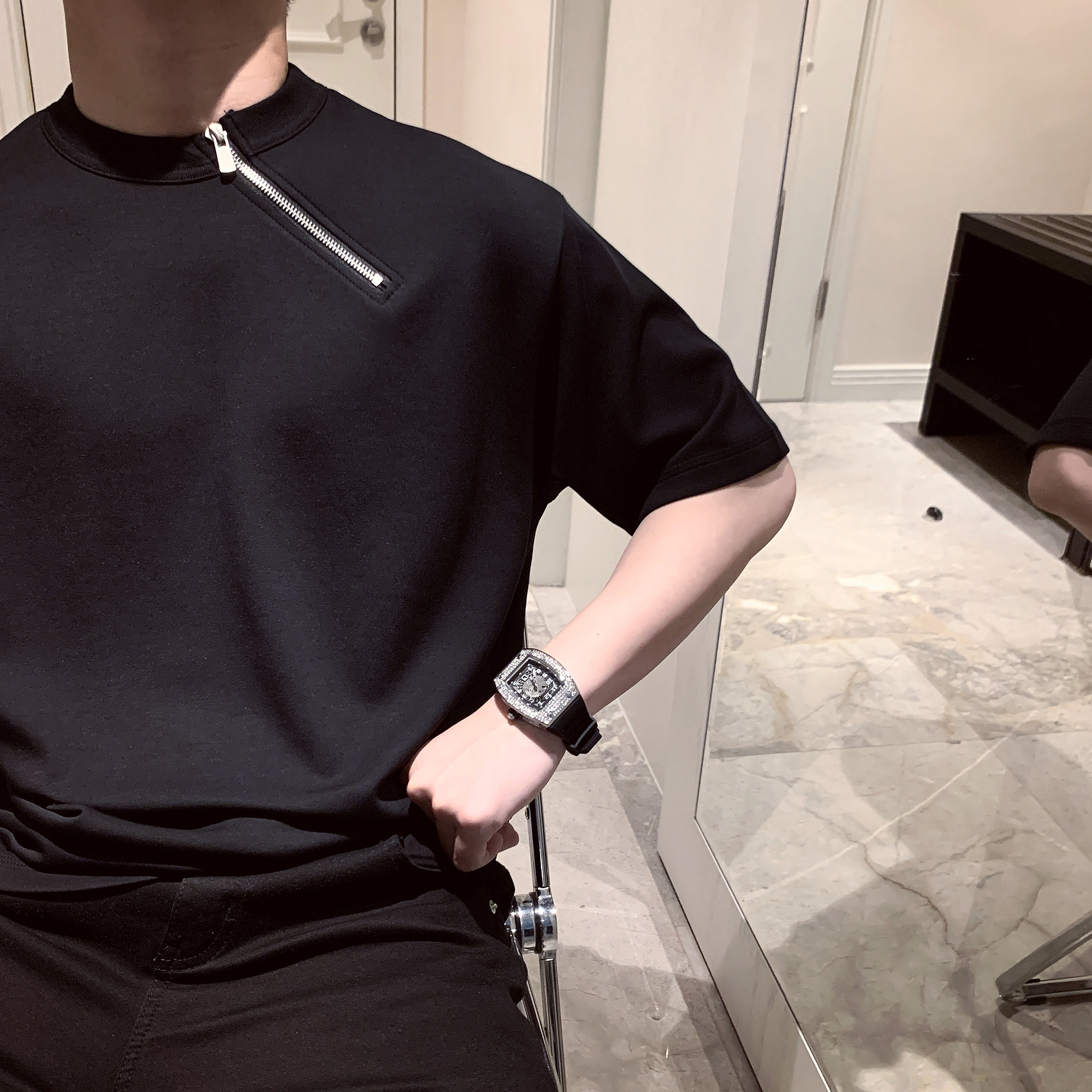 痞帅休闲高端港风上衣高级感拉链