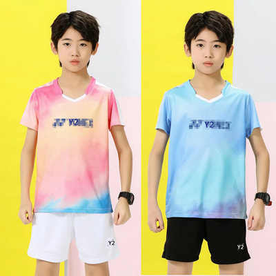 儿童羽毛球服运动装男女童小学生上衣比赛训练服速干球衣短袖