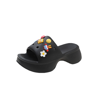 卡通厚底EVA一字拖鞋女