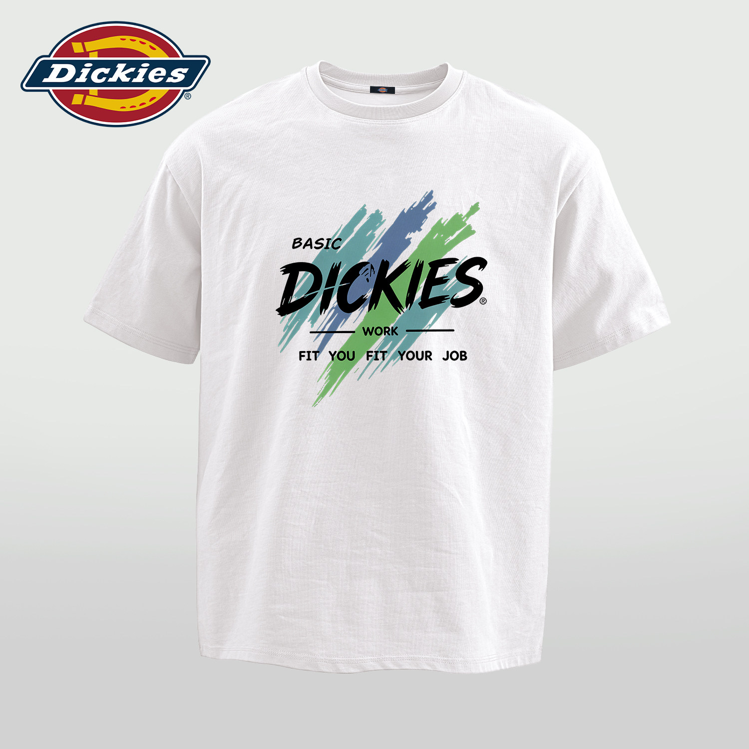 Dickies白色涂鸦logo短袖T恤男款重磅纯棉上衣2026夏季新款半袖男图片