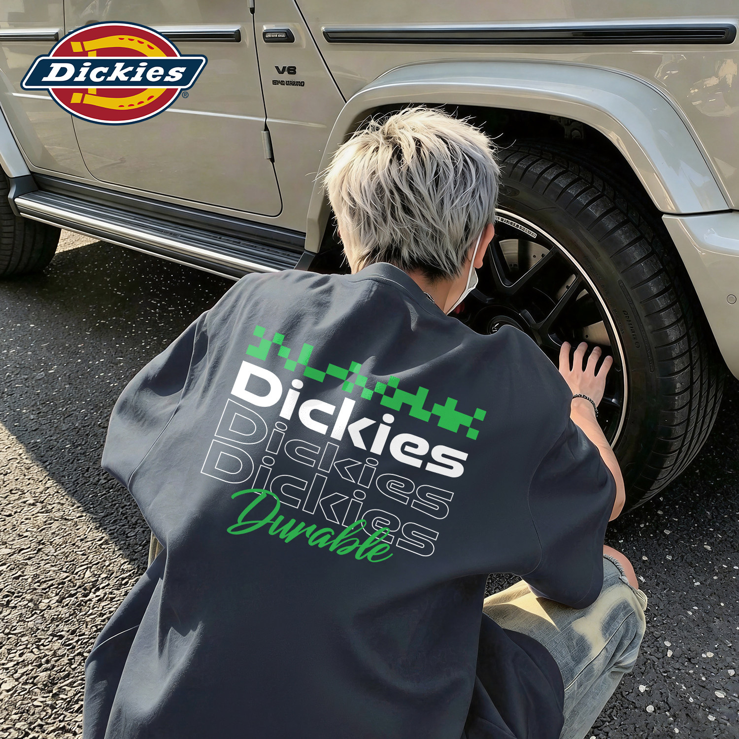 Dickies潮流短袖T恤男夏季美式字母印花宽松透气半袖纯棉休闲上衣