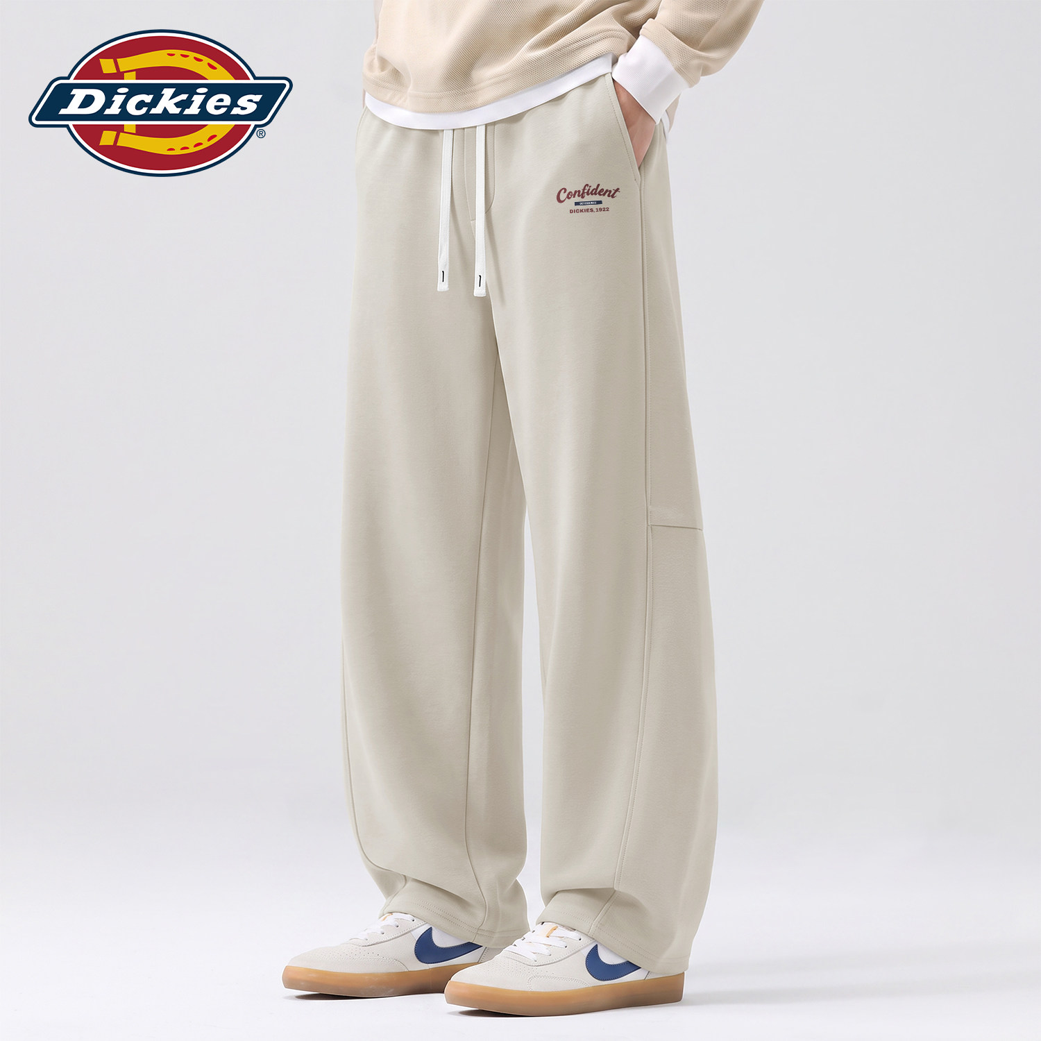 Dickies美式重磅弯刀裤男宽松直筒运动裤秋季新款学生运动长裤男