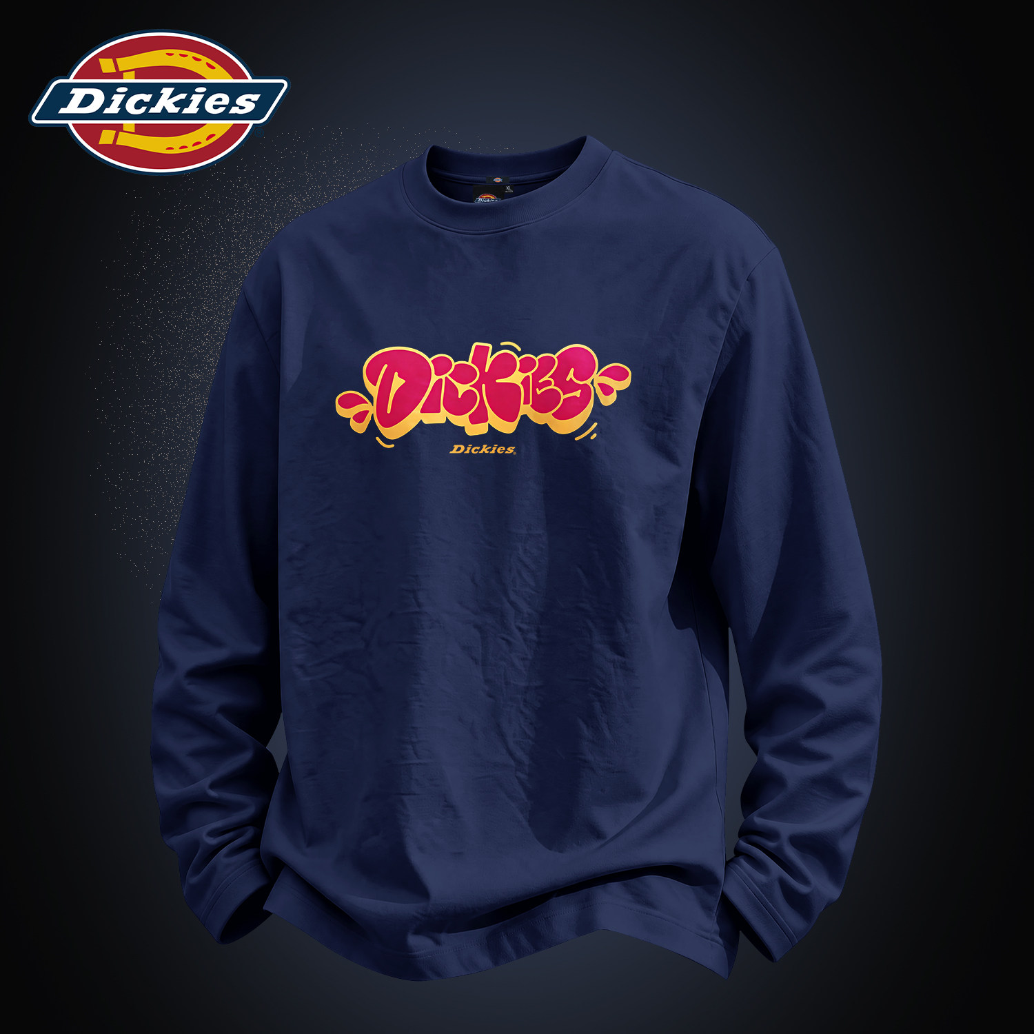 Dickies潮牌重磅长袖T恤男2026秋季新款宽松流行休闲百搭纯棉上衣
