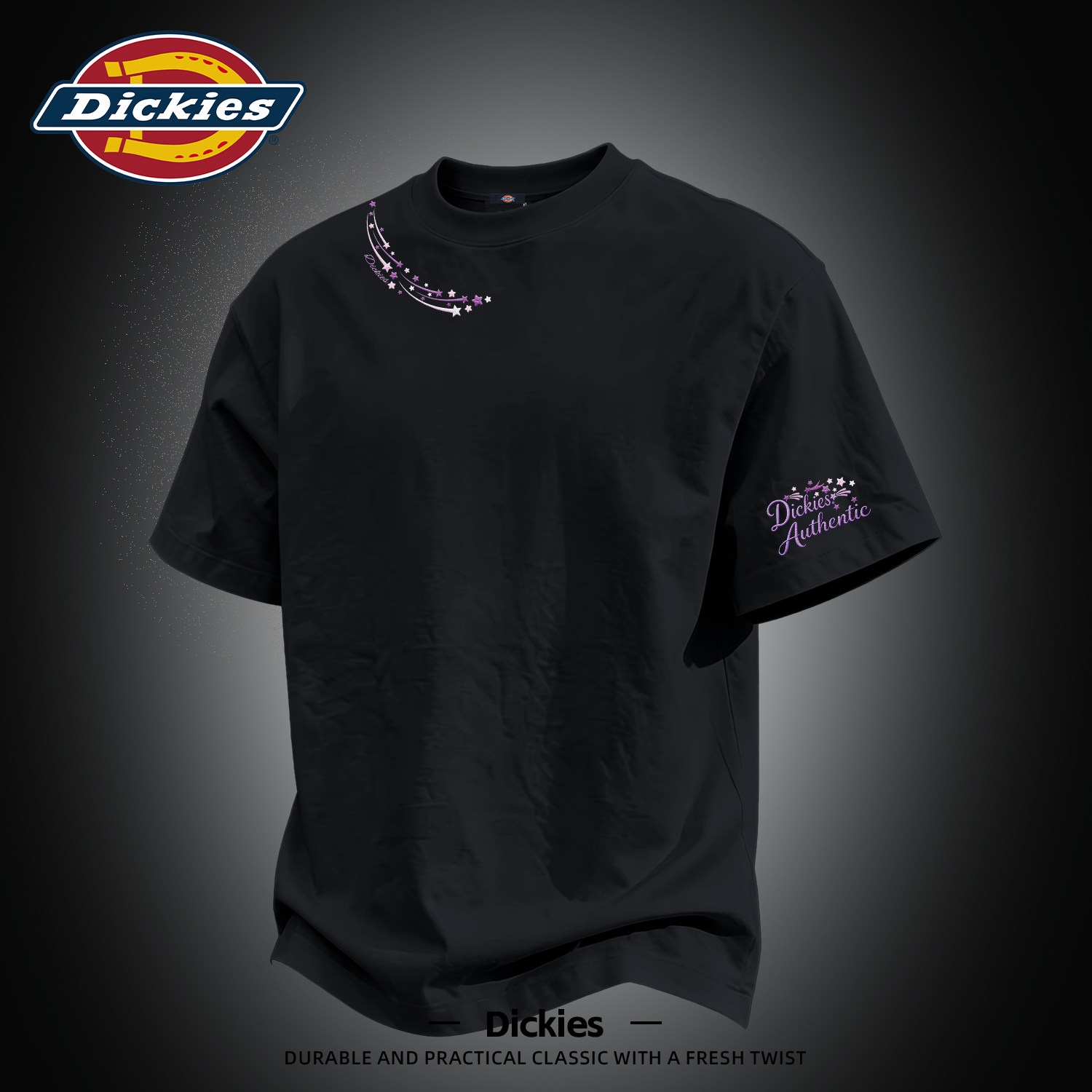 Dickies美式潮流印花短袖T恤男夏季宽松纯棉圆领百搭休闲透气上衣