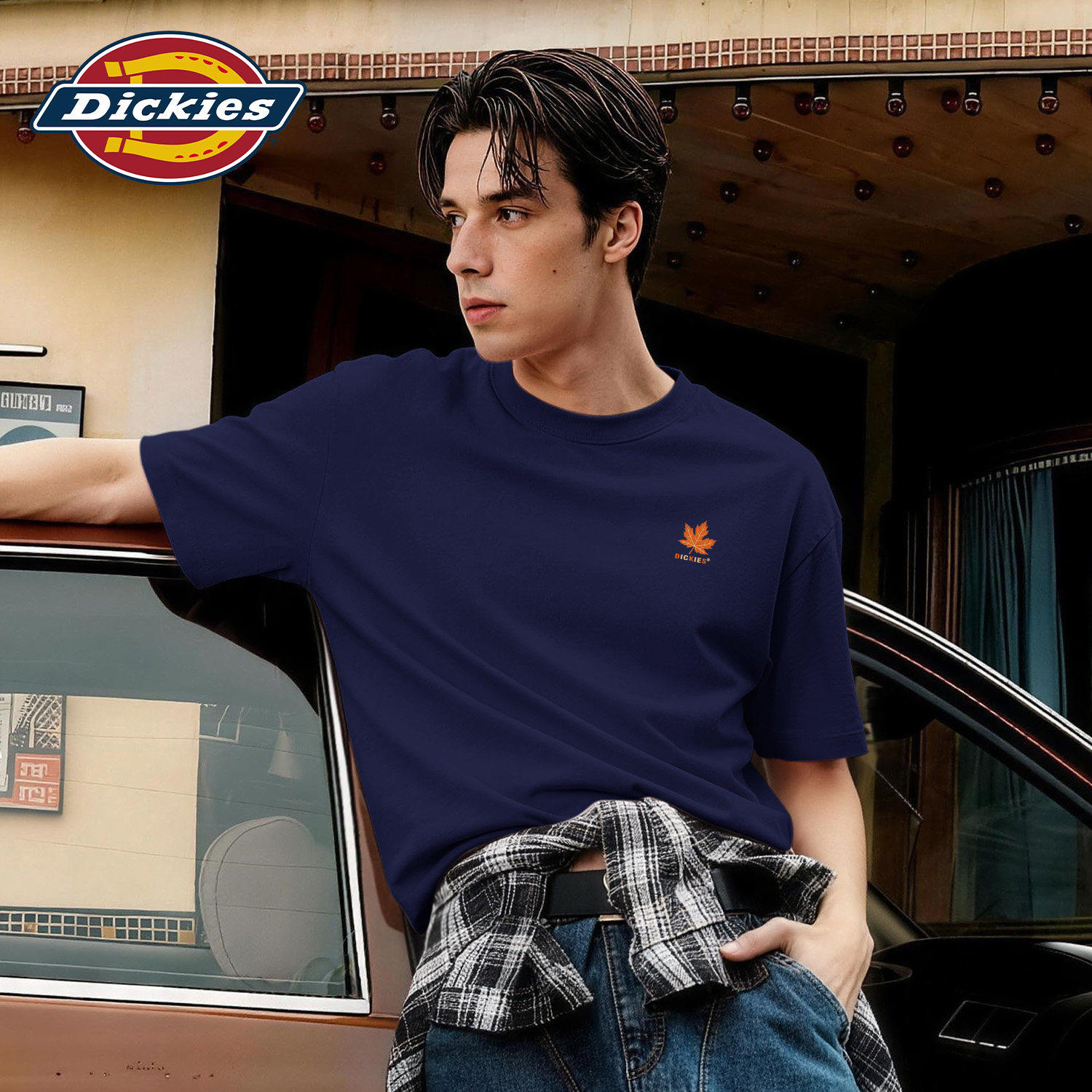 Dickies男生纯棉短袖T恤2026夏季新款圆领高级感半袖重磅衣服男款