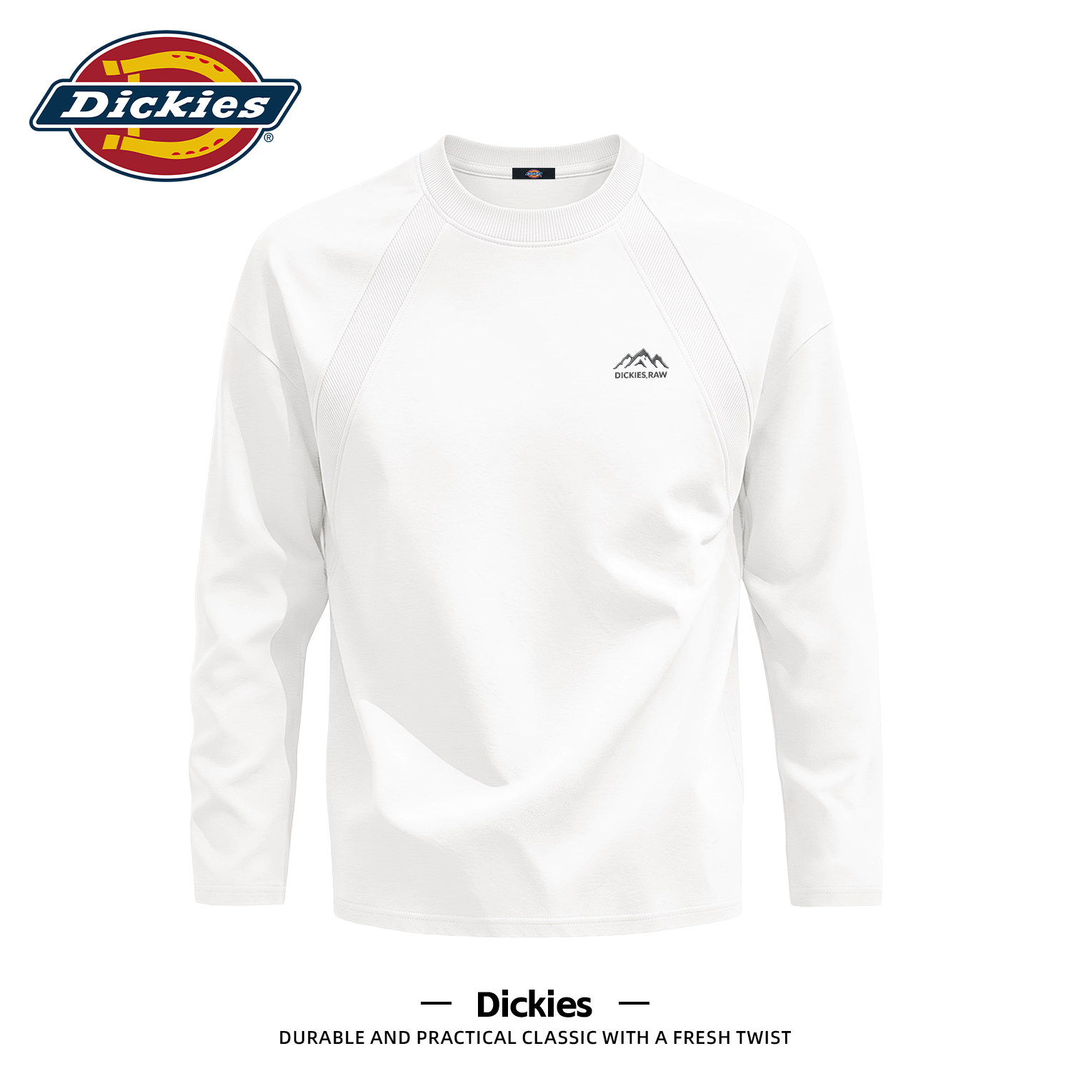 Dickies重磅插肩长袖T恤男宽松