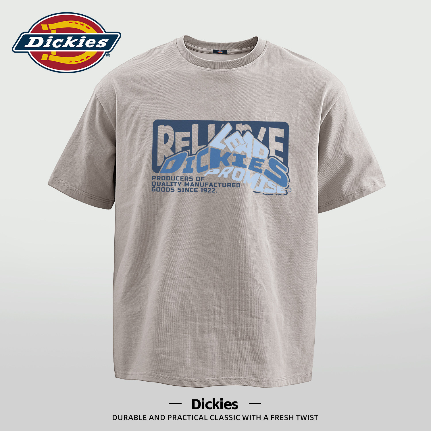 Dickies男士重磅纯棉短袖T恤夏季宽松休闲百搭男生五分袖男款上衣