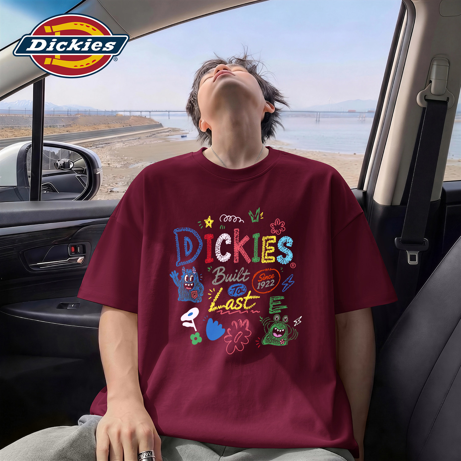 Dickies美式潮牌印花短袖T恤男夏季宽松透气圆领休闲纯棉打底上衣